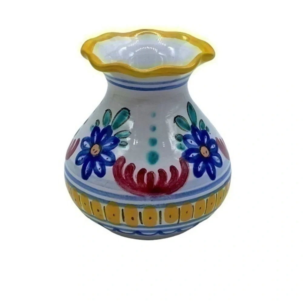 Vintage Spanish Pottery Mini Vase Signed Piece Mojolica?